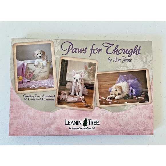 Leanin' Tree box 20 cards small cute dogs puppies NEW Leaning greeting assorted - Picture 1 of 12